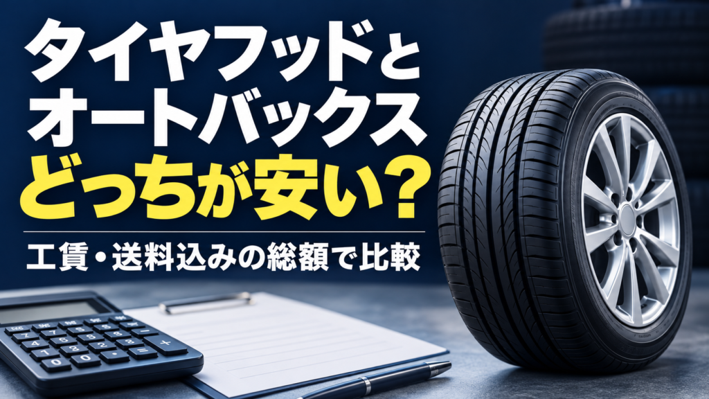 タイヤフッドとオートバックスはどっちが安い？工賃込み総額の比べ方