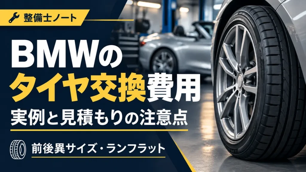 BMWのタイヤ交換費用の実例と、前後異サイズ・ランフラットの見積もり注意点