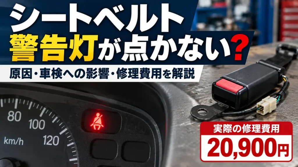 シートベルト警告灯が点かない原因と車検への影響、アクティHA3のバックル交換費用20,900円を解説