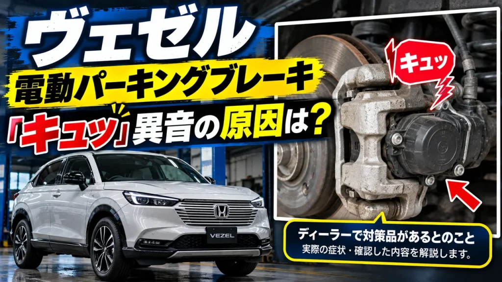 ホンダ・ヴェゼルの電動パーキングブレーキ作動時に発生するキュッという異音とリアブレーキキャリパー周辺の対策